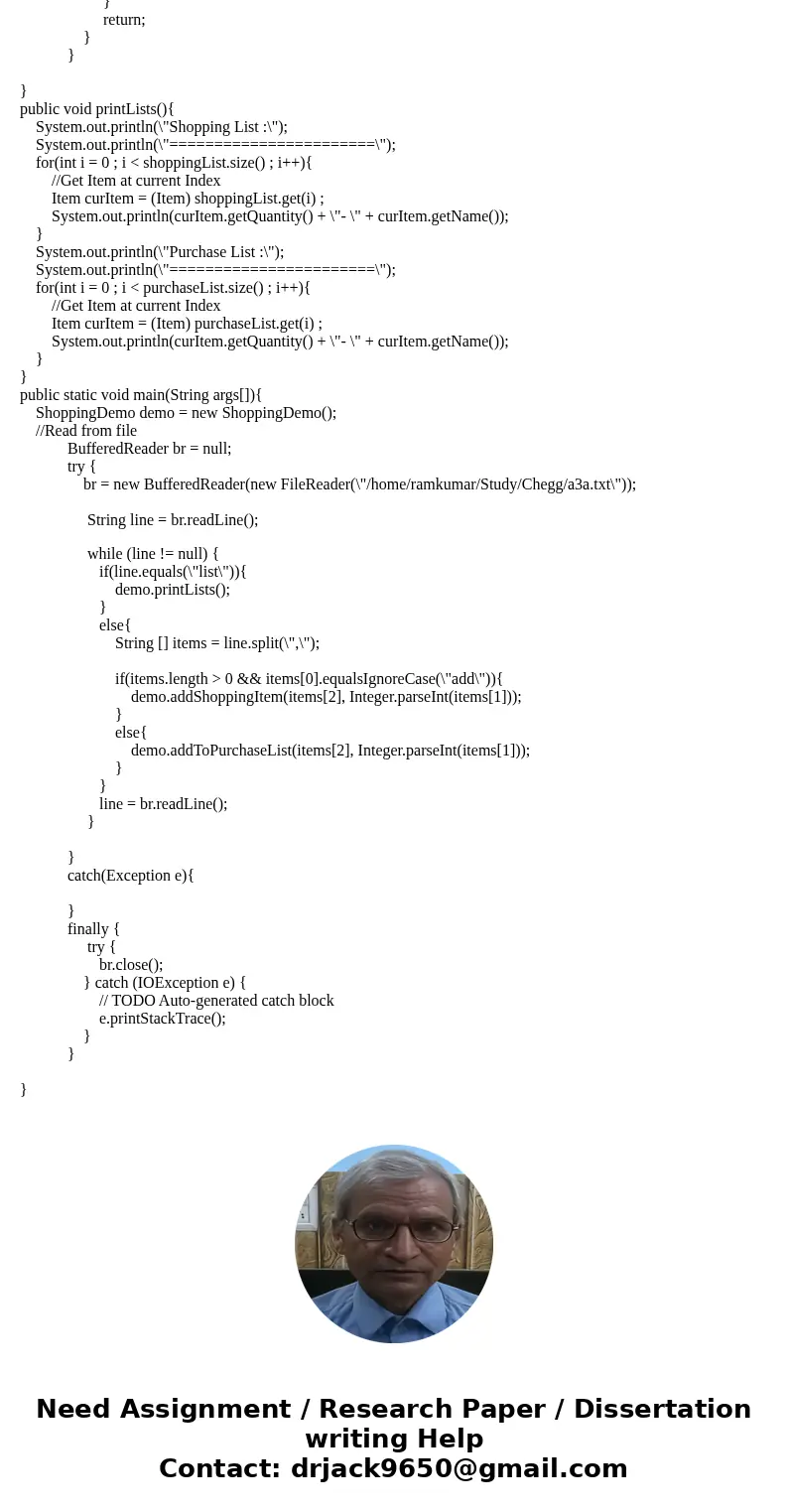 A classic application program is the shopping list: a way of keeping track of which groceries or other items need to be bought, and which of them have already b A classic application program is the shopping list: a way of keeping track of which groceries or other items need to be bought, and which of them have already b