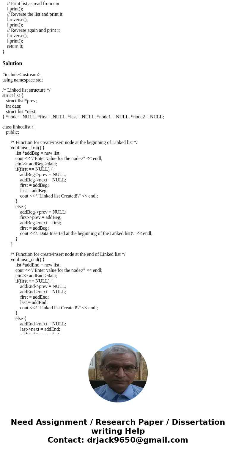 C++: Doubly-Linked Lists The goal of the exercise is to implement a class List of doubly- linked lists. My goal is to implement the class in a file doubly-linke C++: Doubly-Linked Lists The goal of the exercise is to implement a class List of doubly- linked lists. My goal is to implement the class in a file doubly-linke