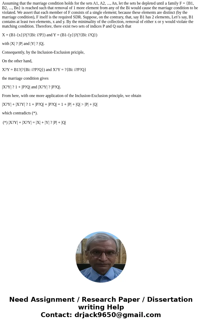 Construct a (countably) infinite counterexample to Hall\'s Marriage Theorem.SolutionMarriage Theorem The marriage problem requires us to match n girls with the  Construct a (countably) infinite counterexample to Hall\'s Marriage Theorem.SolutionMarriage Theorem The marriage problem requires us to match n girls with the