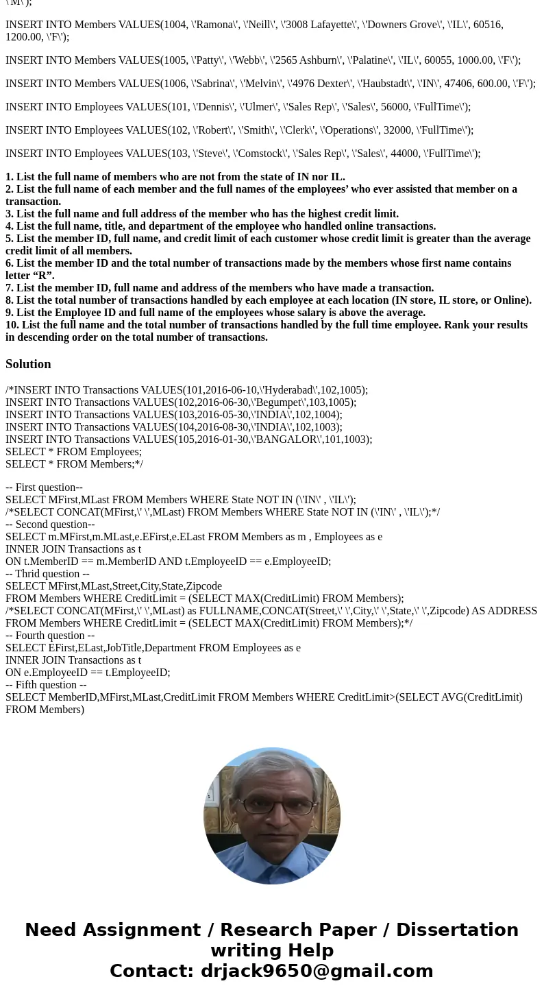 CREATE TABLE Members( MemberID NUMBER(4) NOT NULL PRIMARY KEY, MFirst VARCHAR(25) NOT NULL, MLast VARCHAR(25) NOT NULL, Street VARCHAR(64) NOT NULL, City VARCHA CREATE TABLE Members( MemberID NUMBER(4) NOT NULL PRIMARY KEY, MFirst VARCHAR(25) NOT NULL, MLast VARCHAR(25) NOT NULL, Street VARCHAR(64) NOT NULL, City VARCHA