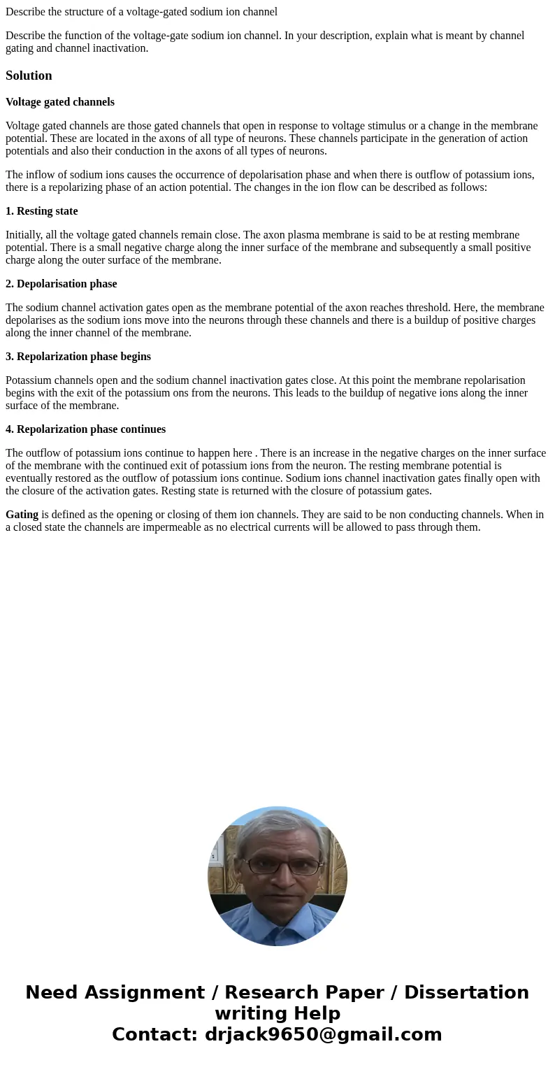 Describe the structure of a voltage-gated sodium ion channel Describe the function of the voltage-gate sodium ion channel. In your description, explain what is  Describe the structure of a voltage-gated sodium ion channel Describe the function of the voltage-gate sodium ion channel. In your description, explain what is