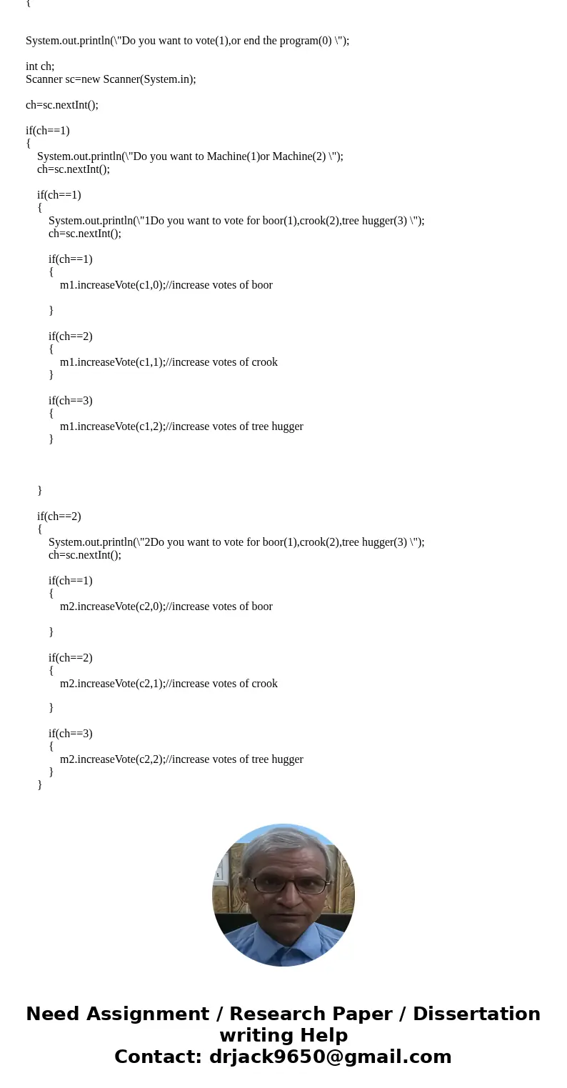 Election Central Can you please help me the JAVA program? The people of the town of Dante are voting today, and they need a voting system. Your mission is to cr Election Central Can you please help me the JAVA program? The people of the town of Dante are voting today, and they need a voting system. Your mission is to cr