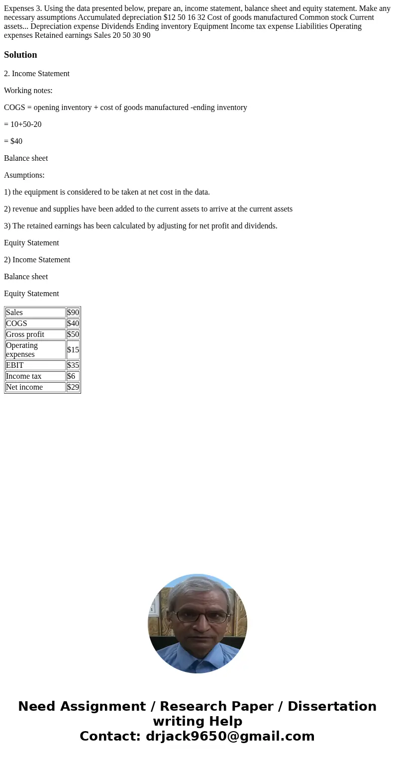 Expenses 3. Using the data presented below, prepare an, income statement, balance sheet and equity statement. Make any necessary assumptions Accumulated deprec  Expenses 3. Using the data presented below, prepare an, income statement, balance sheet and equity statement. Make any necessary assumptions Accumulated deprec