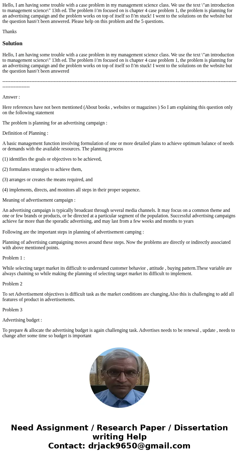 Hello, I am having some trouble with a case problem in my management science class. We use the text \ Hello, I am having some trouble with a case problem in my management science class. We use the text \