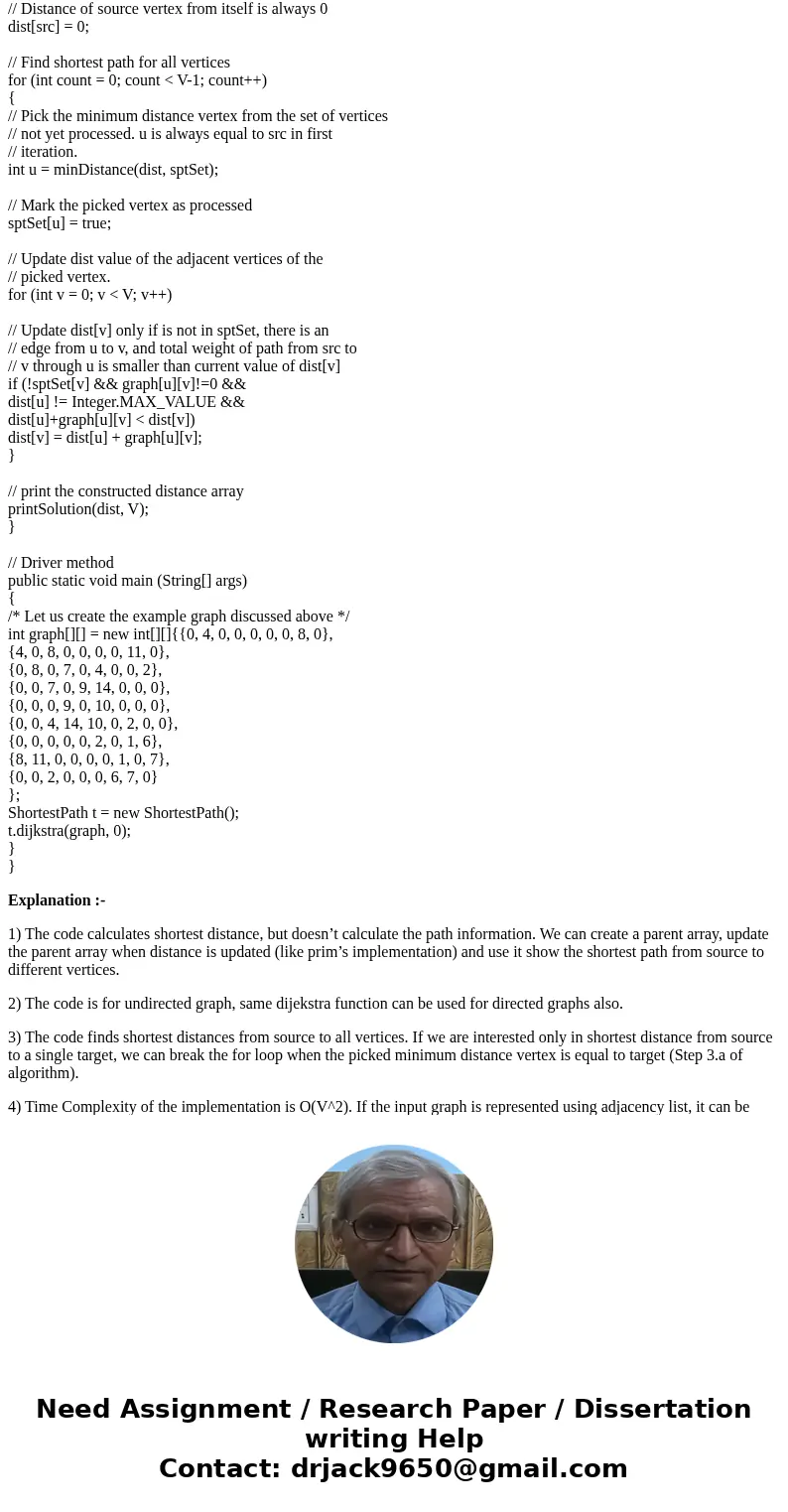 JAVA Assume you have a grapth G= (V,E) (adjacency matrix or adjacency list). Also assume all the weights of the graphs are the same. Now use BFS to find the sho JAVA Assume you have a grapth G= (V,E) (adjacency matrix or adjacency list). Also assume all the weights of the graphs are the same. Now use BFS to find the sho