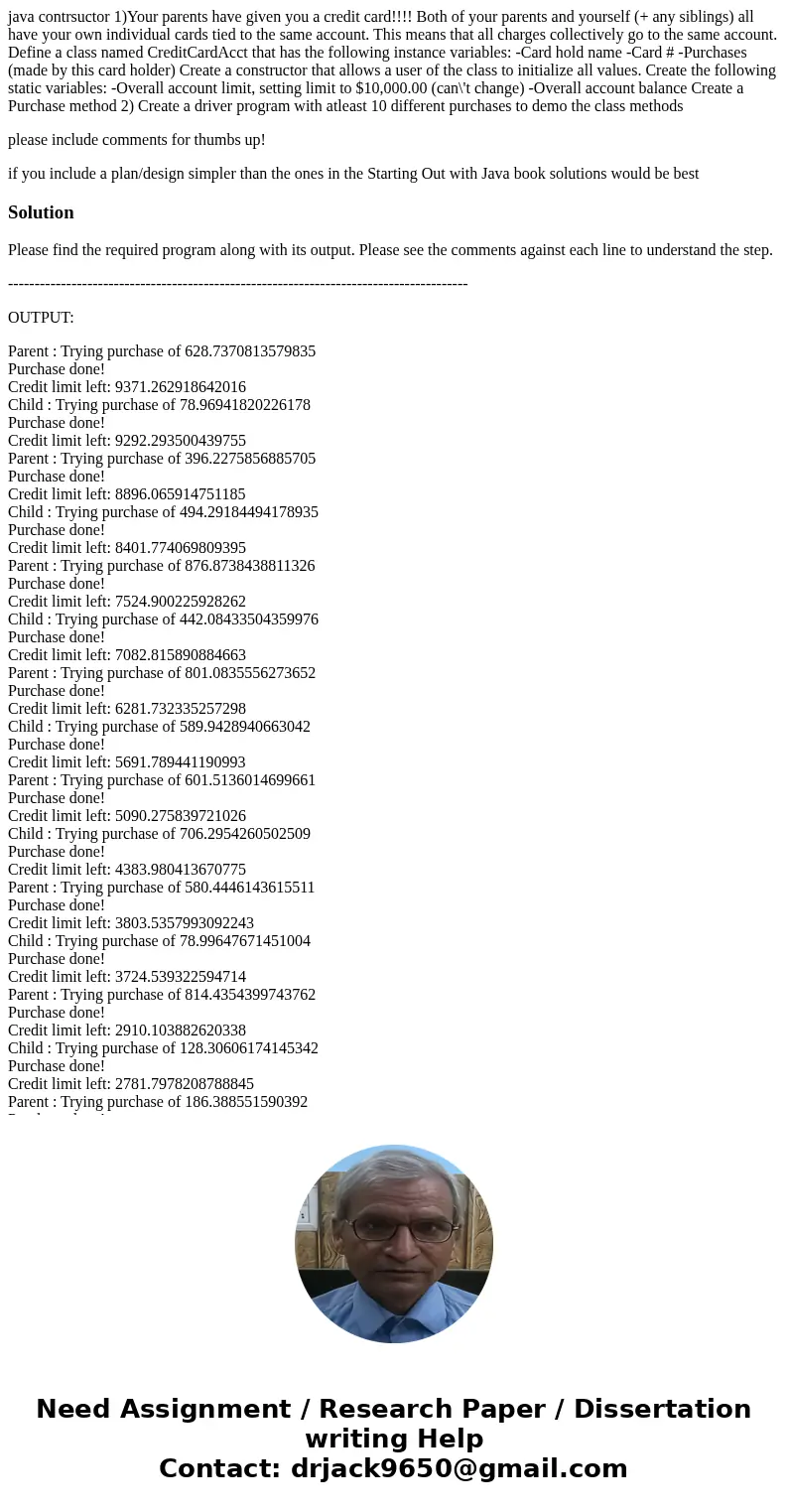 java contrsuctor 1)Your parents have given you a credit card!!!! Both of your parents and yourself (+ any siblings) all have your own individual cards tied to t java contrsuctor 1)Your parents have given you a credit card!!!! Both of your parents and yourself (+ any siblings) all have your own individual cards tied to t