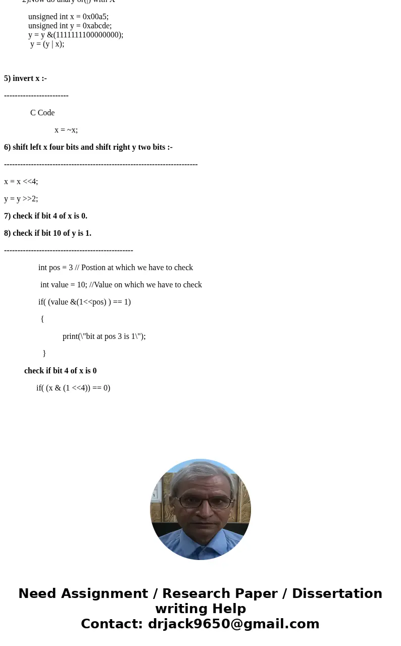 Let x= 0xA5 and y= 0xABCDE and string s. 1) Mask the upper 4bits of x 2) clear bit 6 of x 3) set bit 9 of y 4) interchange x and low 8 bits of y without using a Let x= 0xA5 and y= 0xABCDE and string s. 1) Mask the upper 4bits of x 2) clear bit 6 of x 3) set bit 9 of y 4) interchange x and low 8 bits of y without using a