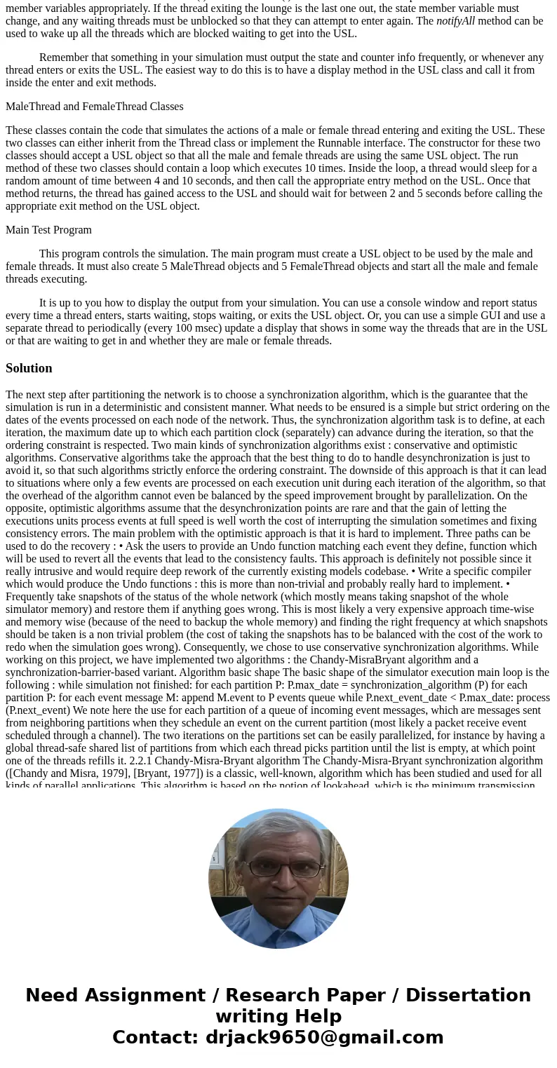 need help making this simulation program in java: here are directions. Threads and Synchronization Whenever we have multiple entities working together to get so