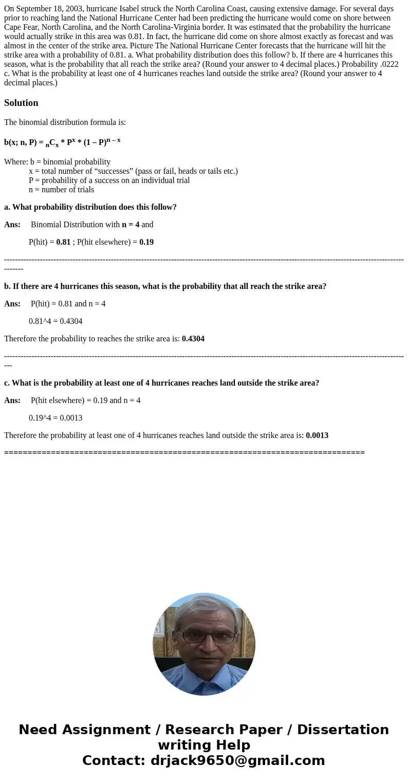 On September 18, 2003, hurricane Isabel struck the North Carolina Coast, causing extensive damage. For several days prior to reaching land the National Hurrican On September 18, 2003, hurricane Isabel struck the North Carolina Coast, causing extensive damage. For several days prior to reaching land the National Hurrican