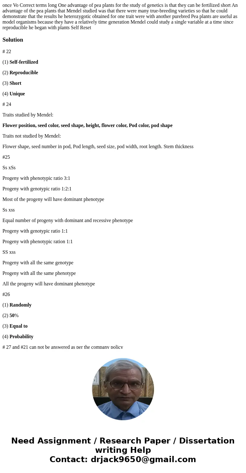 once Vo Correct terms long One advantage of pea plants for the study of genetics is that they can be fertilized short An advantage of the pea plants that Mende  once Vo Correct terms long One advantage of pea plants for the study of genetics is that they can be fertilized short An advantage of the pea plants that Mende