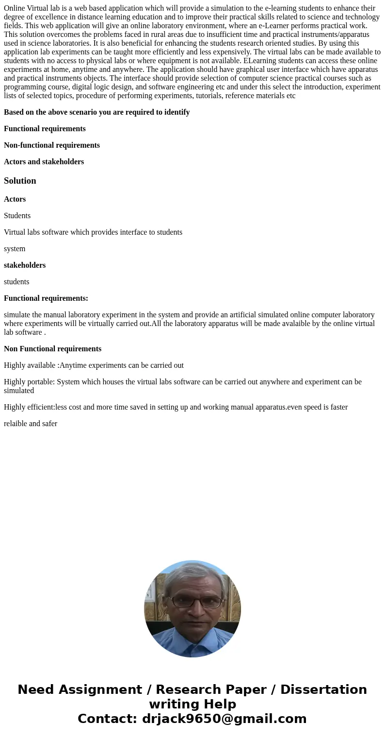 Online Virtual lab is a web based application which will provide a simulation to the e-learning students to enhance their degree of excellence in distance learn Online Virtual lab is a web based application which will provide a simulation to the e-learning students to enhance their degree of excellence in distance learn