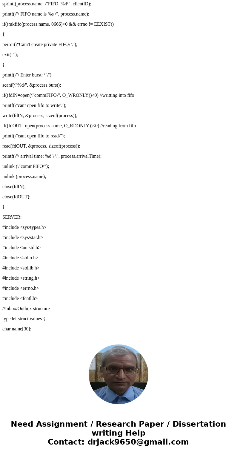 ood evening people. I\'ve been working on this code that sends a burst on the client side as well as the private fifo name over a struct, to a server which will ood evening people. I\'ve been working on this code that sends a burst on the client side as well as the private fifo name over a struct, to a server which will