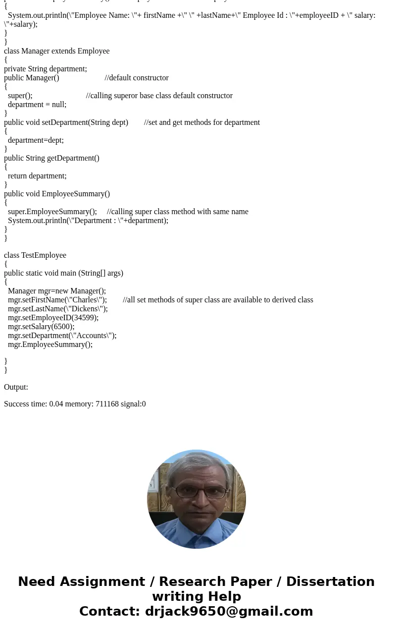 Part 1: Implement a superclass Employee that has the following fields and methods. Fields: String firstName String lastName int employeeID double salary Methods Part 1: Implement a superclass Employee that has the following fields and methods. Fields: String firstName String lastName int employeeID double salary Methods