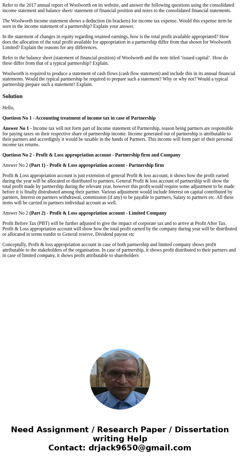 Refer to the 2017 annual report of Woolworth on its website, and answer the following questions using the consolidated income statement and balance sheet/ state