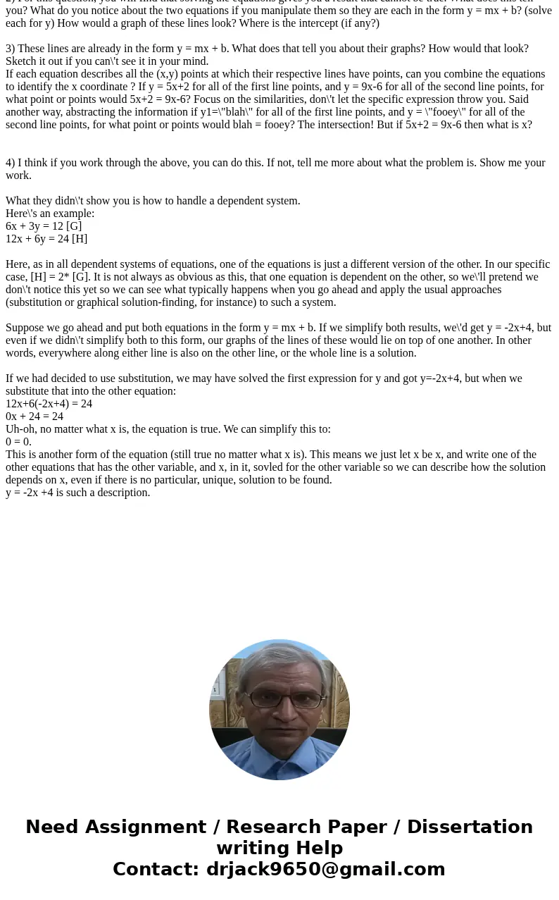 Solved the system by substitution.if the system is inconsistent and has no solution,state this .if the system is dependent,write the form of the solution for an Solved the system by substitution.if the system is inconsistent and has no solution,state this .if the system is dependent,write the form of the solution for an