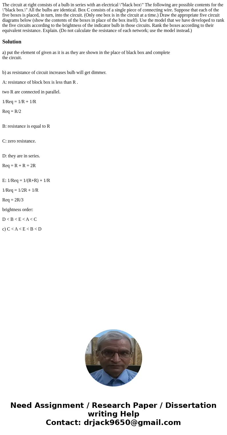 The circuit at right consists of a bulb in series with an electrical \  The circuit at right consists of a bulb in series with an electrical \