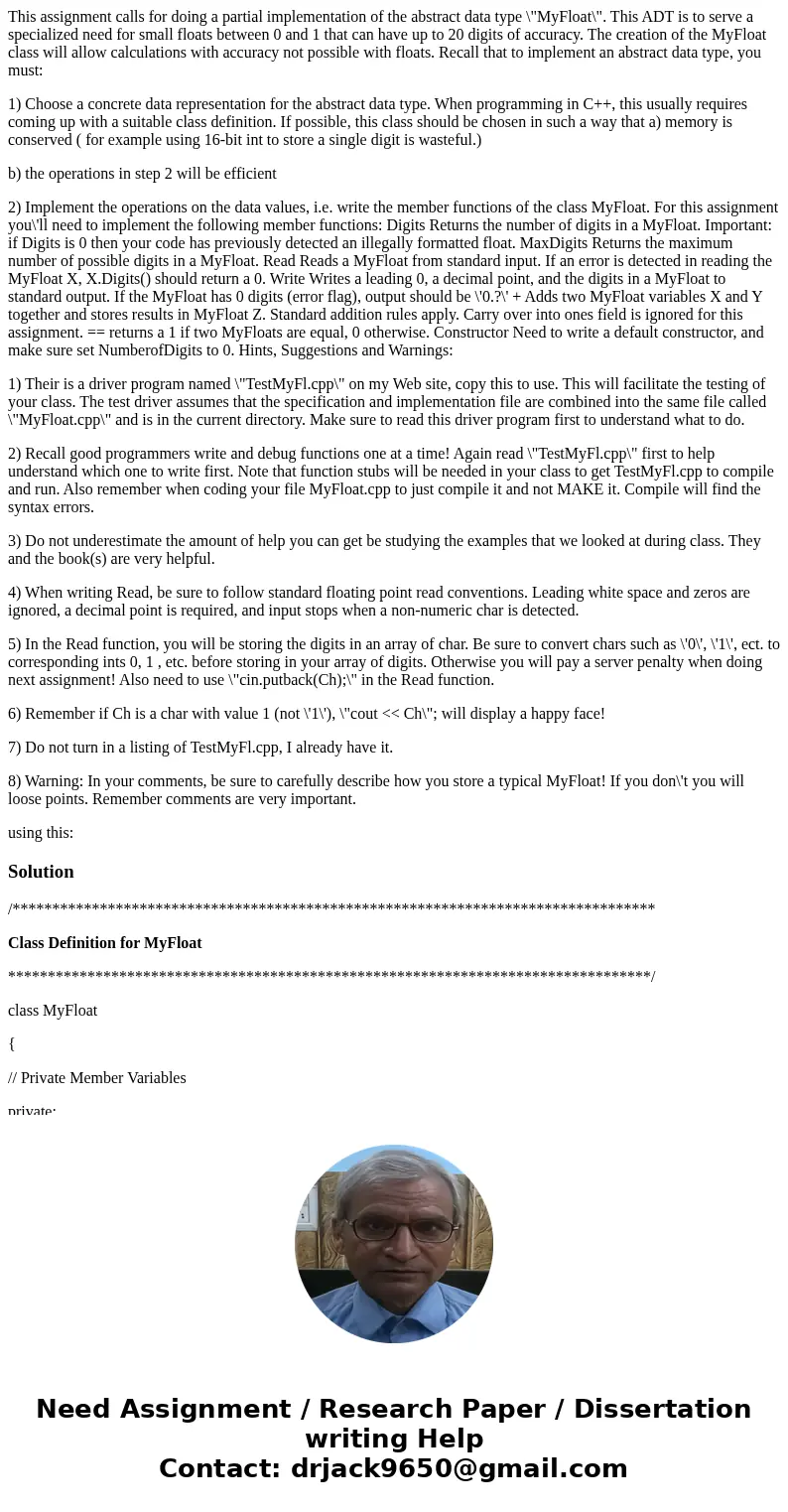 This assignment calls for doing a partial implementation of the abstract data type \ This assignment calls for doing a partial implementation of the abstract data type \