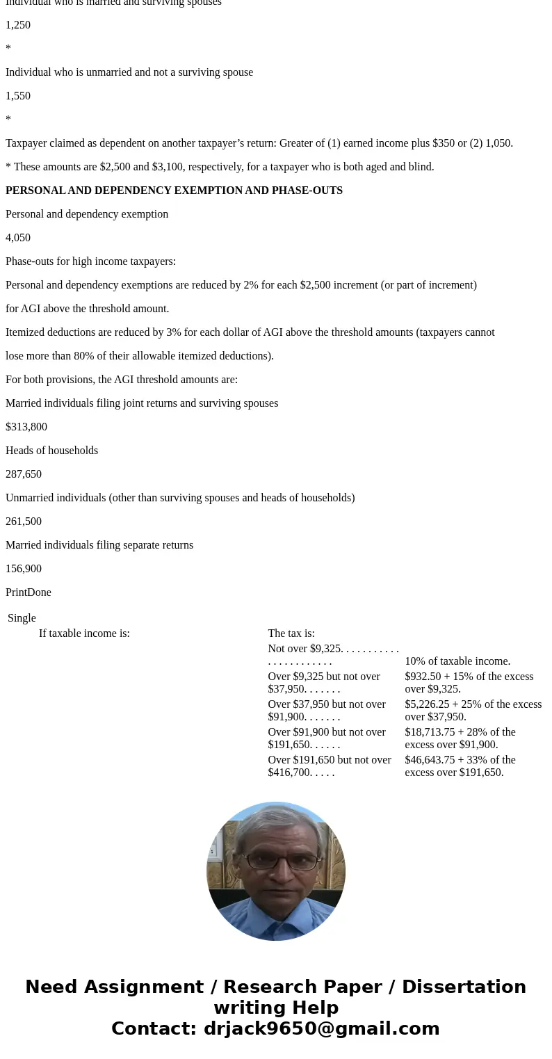 Walt is single and has no dependents. Without considering his $17,000 adjusted net capital gain (ANCG), his taxable income, which includes no investment income,