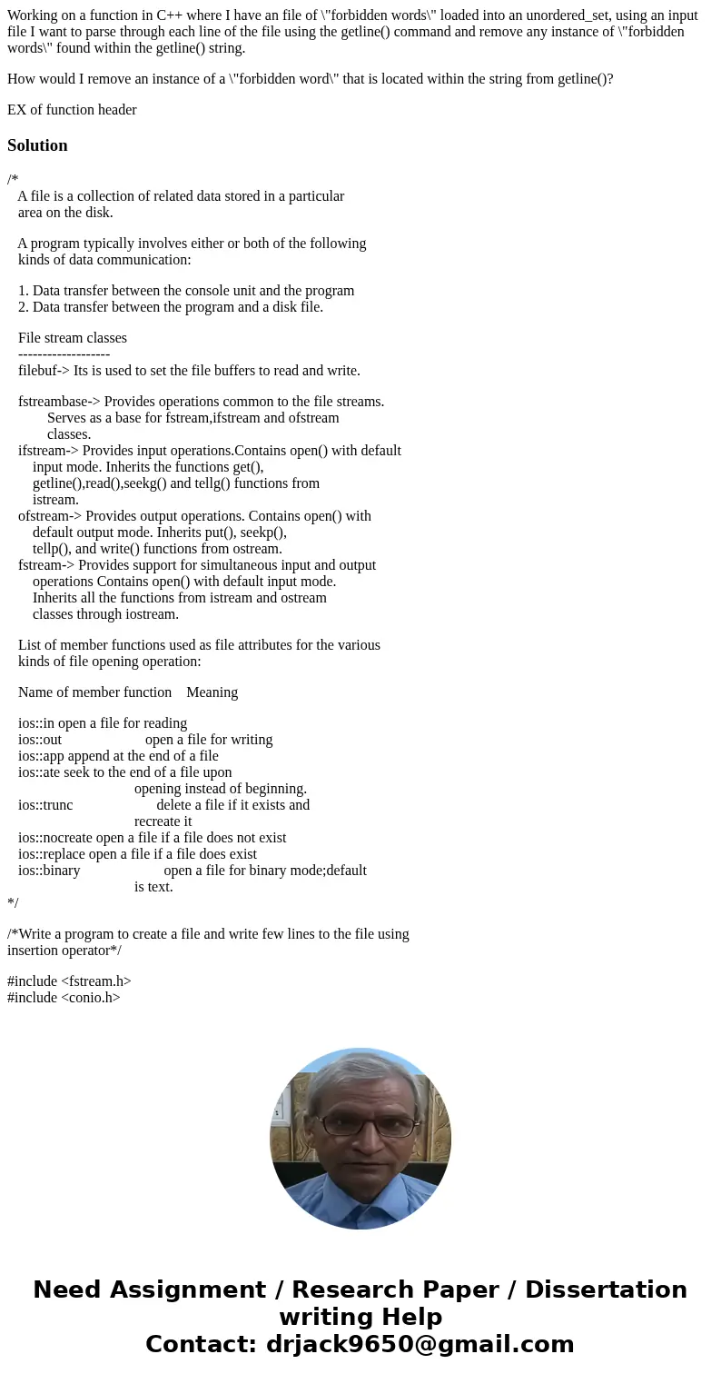 Working on a function in C++ where I have an file of \ Working on a function in C++ where I have an file of \