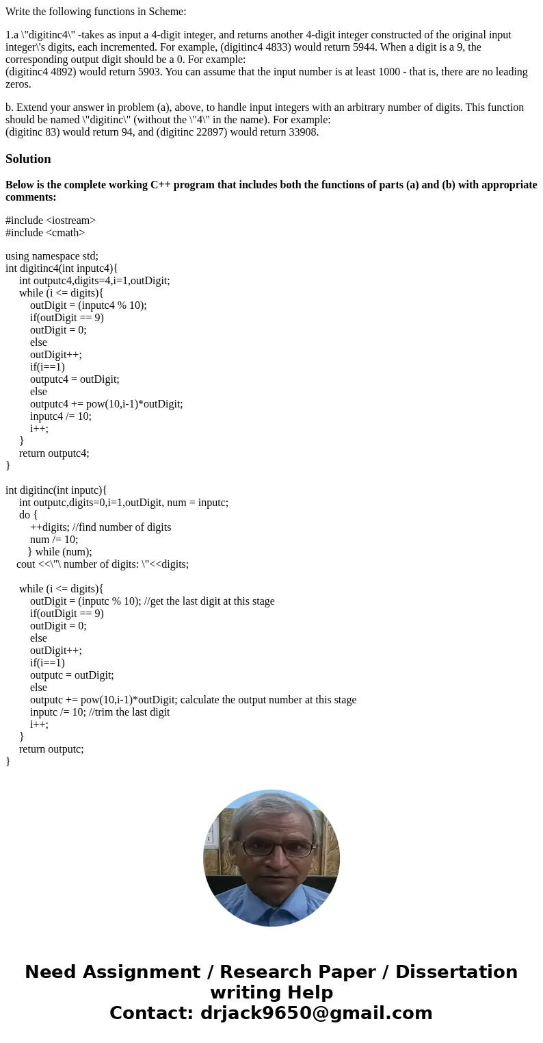 Write the following functions in Scheme: 1.a \ Write the following functions in Scheme: 1.a \