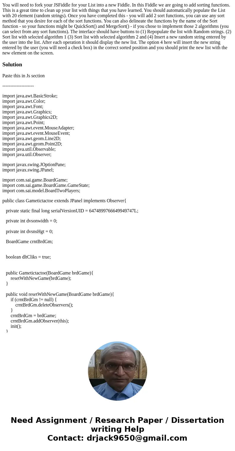 You will need to fork your JSFiddle for your List into a new Fiddle. In this Fiddle we are going to add sorting functions. This is a great time to clean up you  You will need to fork your JSFiddle for your List into a new Fiddle. In this Fiddle we are going to add sorting functions. This is a great time to clean up you
