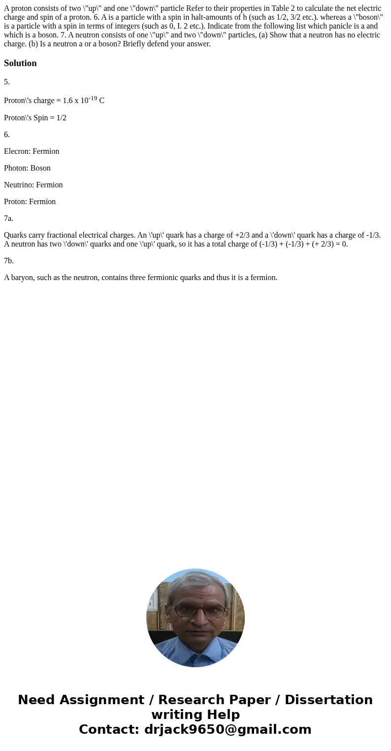 A proton consists of two \  A proton consists of two \