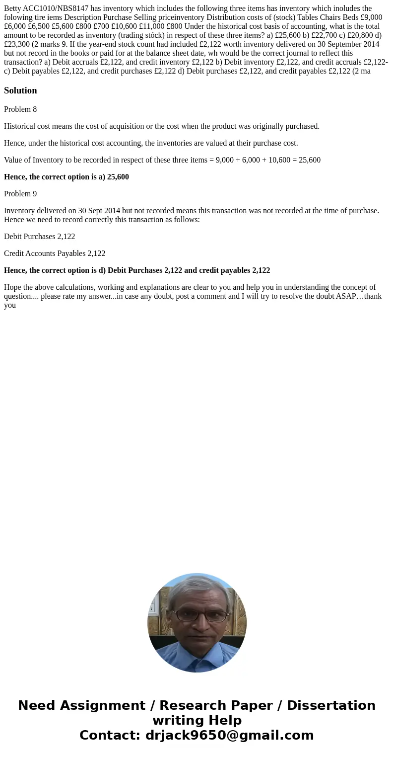 Betty ACC1010/NBS8147 has inventory which includes the following three items has inventory which inoludes the folowing tire iems Description Purchase Selling p  Betty ACC1010/NBS8147 has inventory which includes the following three items has inventory which inoludes the folowing tire iems Description Purchase Selling p