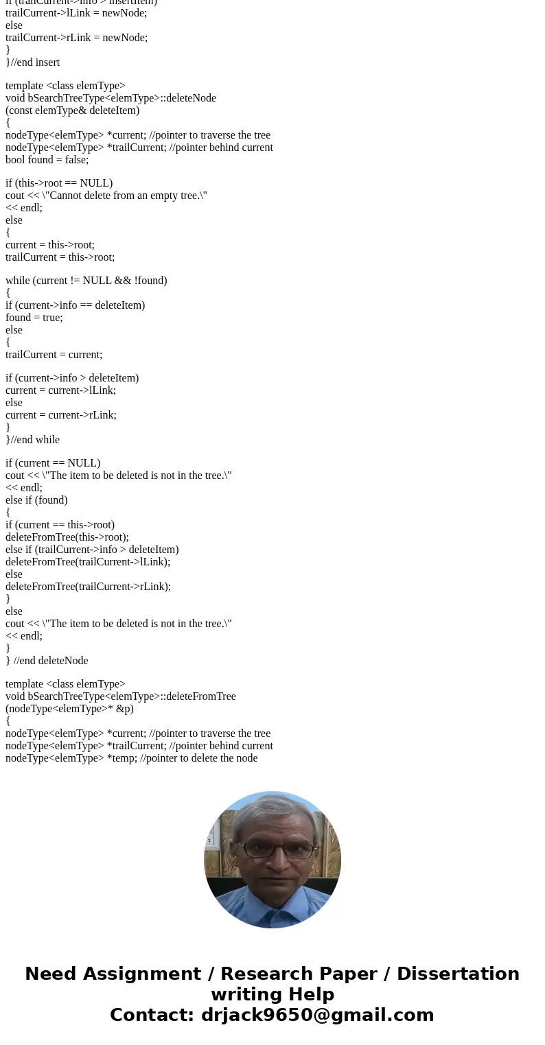 (C++) Add these three functions to the class binaryTreeType (provided below). Write the definition of the function, nodeCount, that returns the number of nodes  (C++) Add these three functions to the class binaryTreeType (provided below). Write the definition of the function, nodeCount, that returns the number of nodes