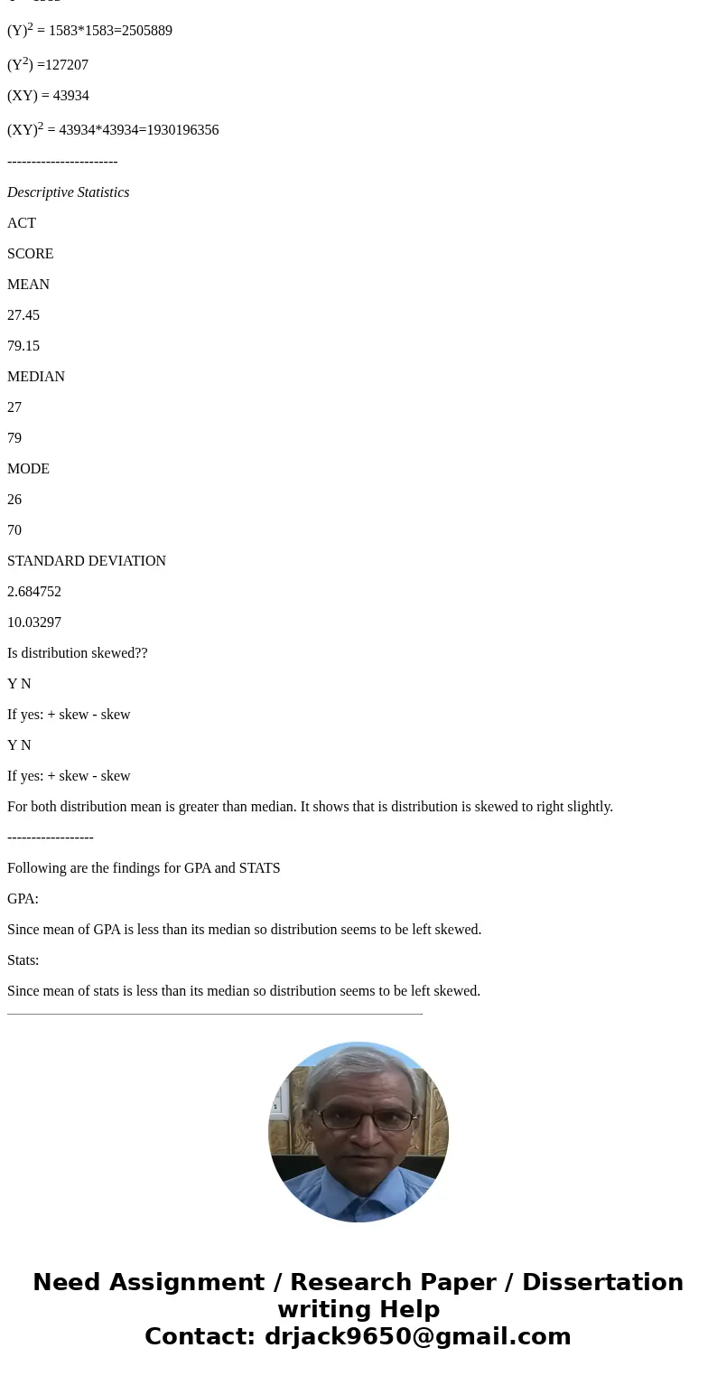 Data Entry Dr. Cooper believes that performance on statistics exams is related to ACT scores. He has collected relevant info about ACT and exam scores (listed b Data Entry Dr. Cooper believes that performance on statistics exams is related to ACT scores. He has collected relevant info about ACT and exam scores (listed b
