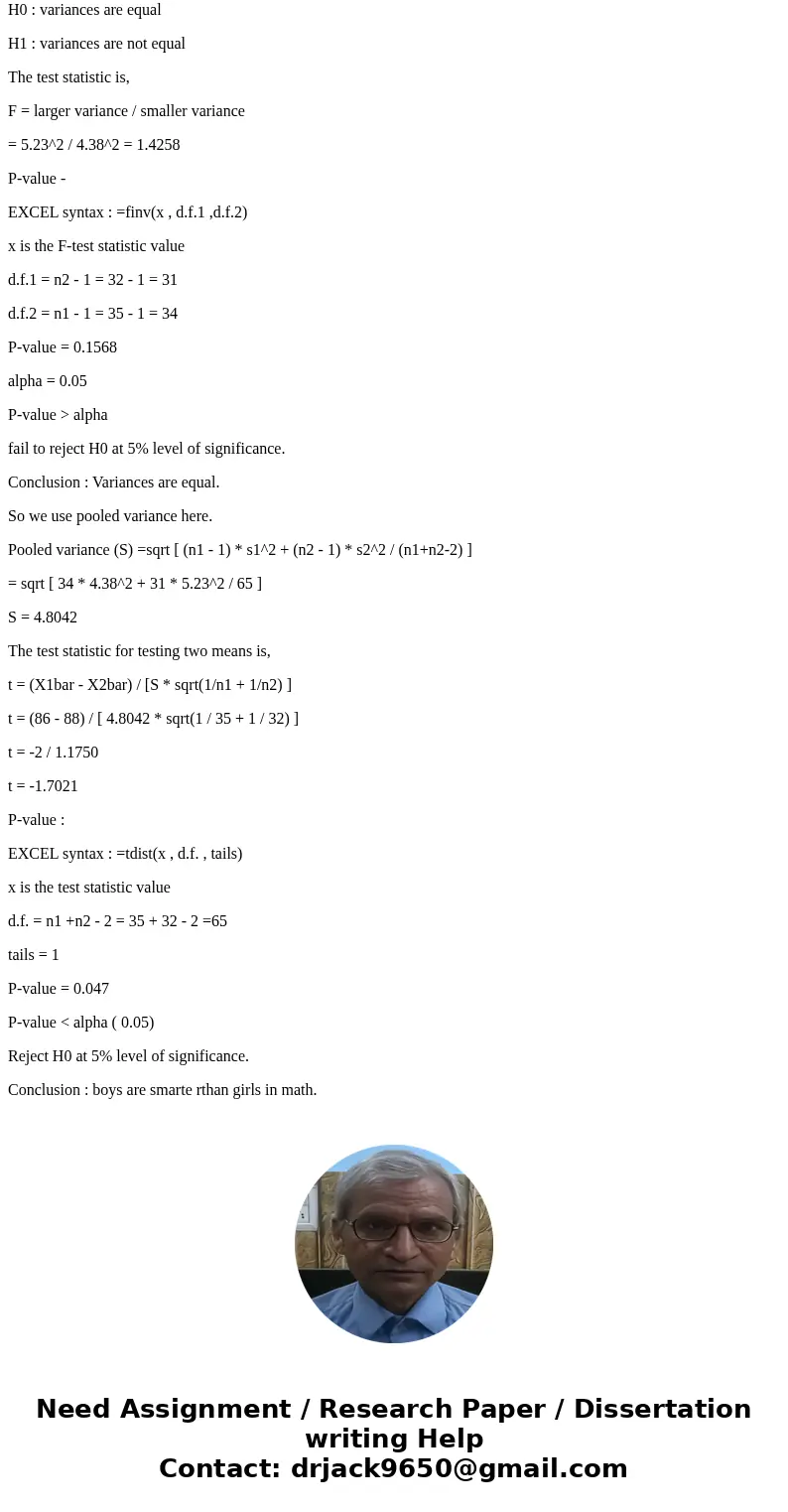 Determine the hypotheses and justify them with a simple sentence describing what you’re testing. Determine the correct distribution to use and briefly discuss w Determine the hypotheses and justify them with a simple sentence describing what you’re testing. Determine the correct distribution to use and briefly discuss w