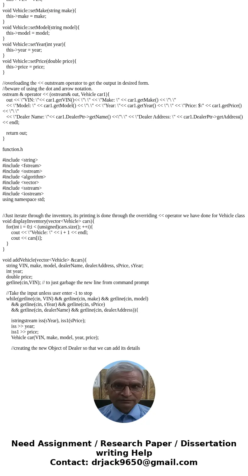 For Programming Assignment 3 you will be creating a c++ program to manage cars in a dealership. This will again be a menu driven system. The following is your m