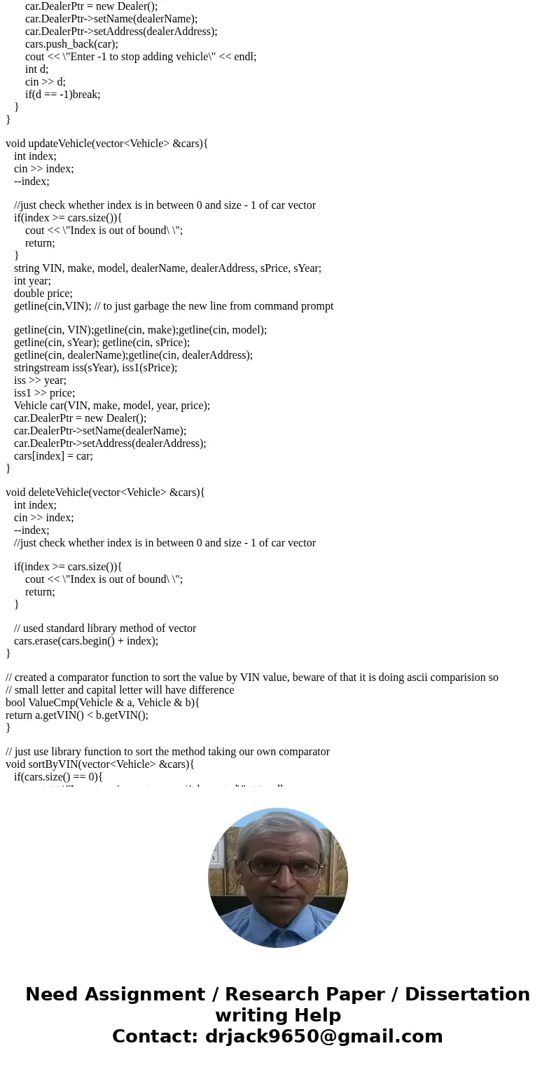 For Programming Assignment 3 you will be creating a c++ program to manage cars in a dealership. This will again be a menu driven system. The following is your m