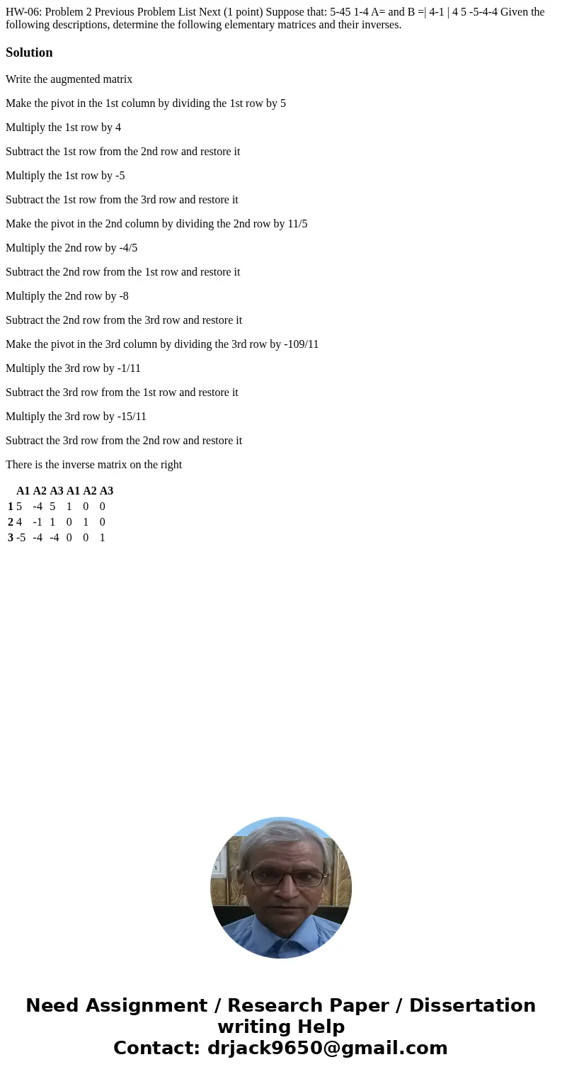 HW-06: Problem 2 Previous Problem List Next (1 point) Suppose that: 5-45 1-4 A= and B =| 4-1 | 4 5 -5-4-4 Given the following descriptions, determine the follo  HW-06: Problem 2 Previous Problem List Next (1 point) Suppose that: 5-45 1-4 A= and B =| 4-1 | 4 5 -5-4-4 Given the following descriptions, determine the follo