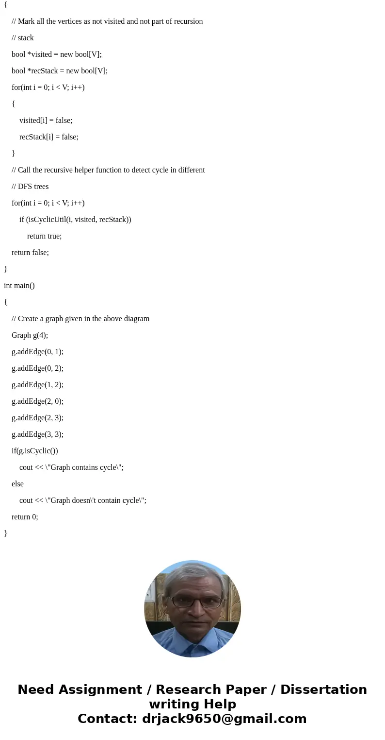 In C++ how do I output the set of back edges detected during DFS?Solution#include<iostream> #include <list> #include <limits.h> using namespac In C++ how do I output the set of back edges detected during DFS?Solution#include<iostream> #include <list> #include <limits.h> using namespac