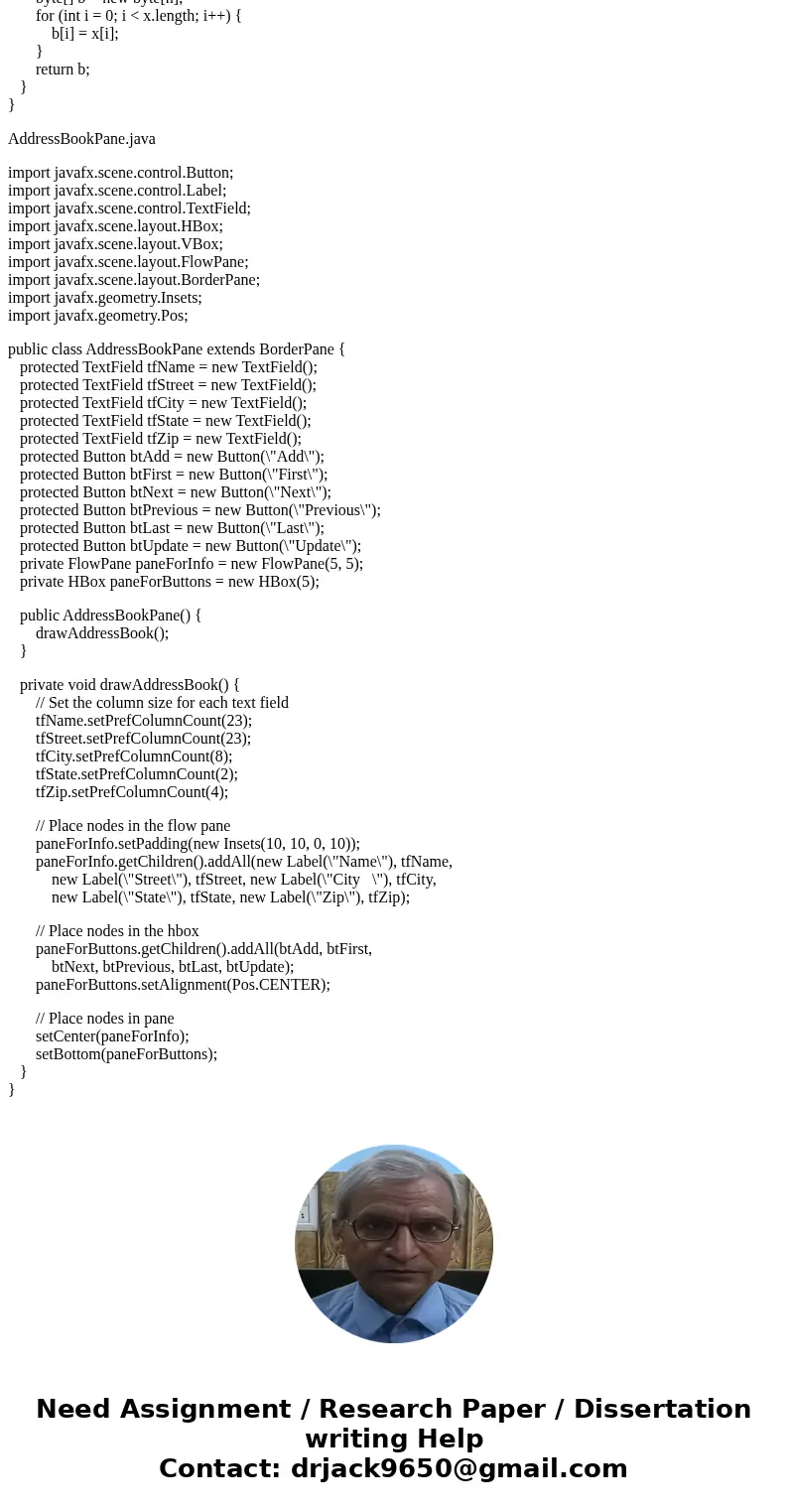 In Java, USING JAVAFX, please Write a program that stores, retrieves, adds, and updates addresses as shown in Figure. Use a fixed-length string for storing each In Java, USING JAVAFX, please Write a program that stores, retrieves, adds, and updates addresses as shown in Figure. Use a fixed-length string for storing each