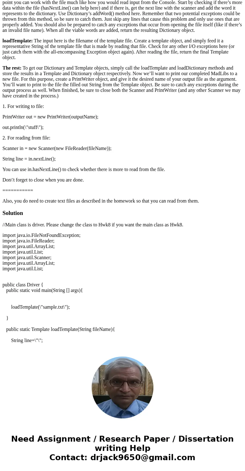 Instruction You’ll probably want to import FileReader, PrintWriter, ArrayList, List, and Scanner. For this assignment, keep all your classes in one file. Leave Instruction You’ll probably want to import FileReader, PrintWriter, ArrayList, List, and Scanner. For this assignment, keep all your classes in one file. Leave