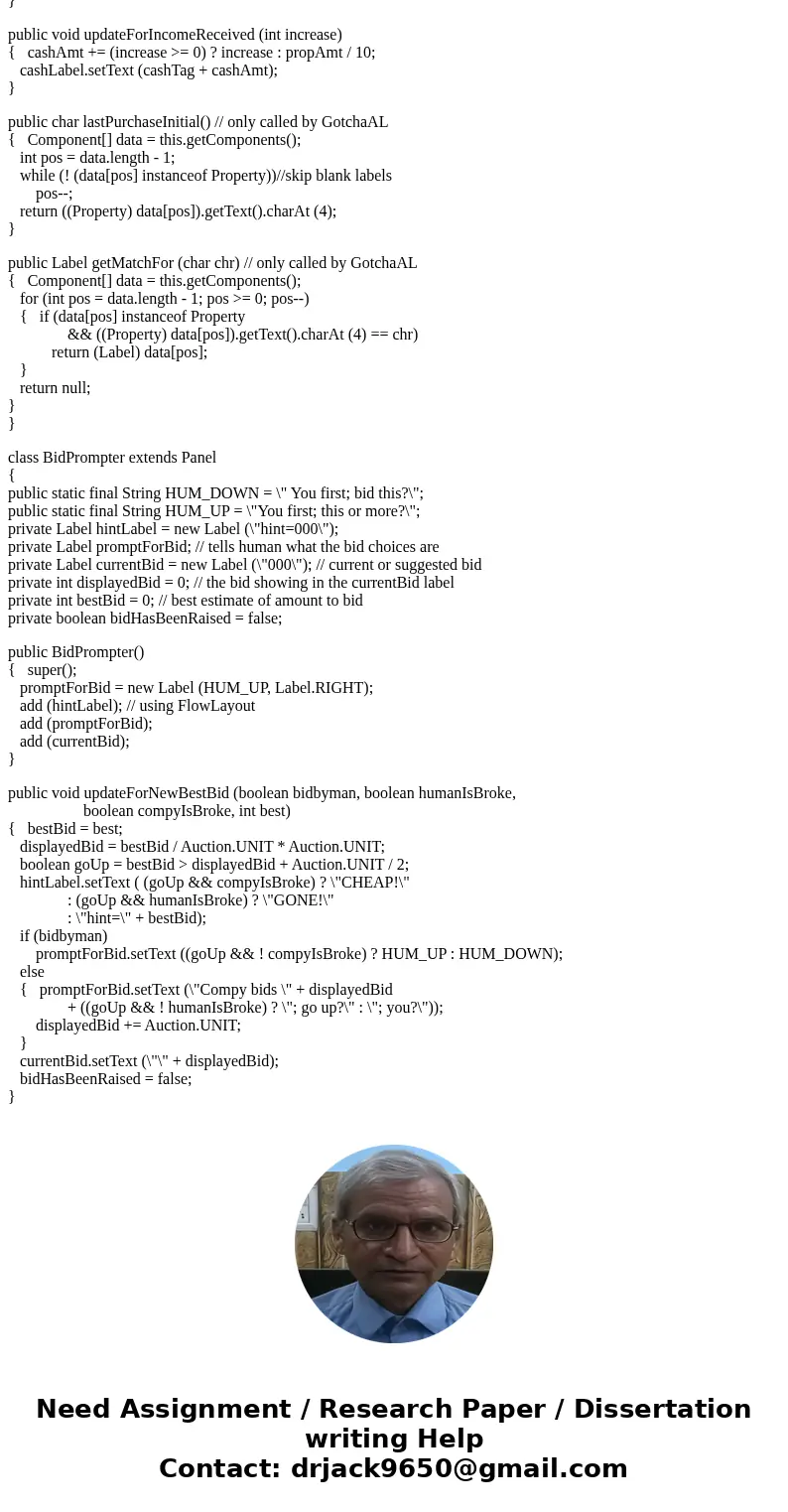 Java Programming Implement an auction application with the following features/functionality: Inputs for an item and minimum bid amount. Inputs for bidder name,  Java Programming Implement an auction application with the following features/functionality: Inputs for an item and minimum bid amount. Inputs for bidder name,