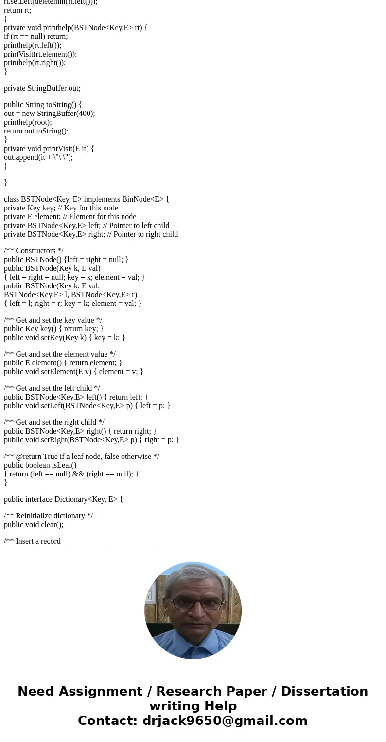 Objective: Binary Search Tree traversal (2 points) Use traversal.pptx as guidance to write a program to build a binary search tree Dictionary. Input records fro Objective: Binary Search Tree traversal (2 points) Use traversal.pptx as guidance to write a program to build a binary search tree Dictionary. Input records fro