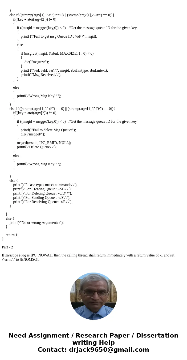 Please help Write a C program that creates a message queue to communicate between processes. The program expects inputs from the user through the argument list  Please help Write a C program that creates a message queue to communicate between processes. The program expects inputs from the user through the argument list
