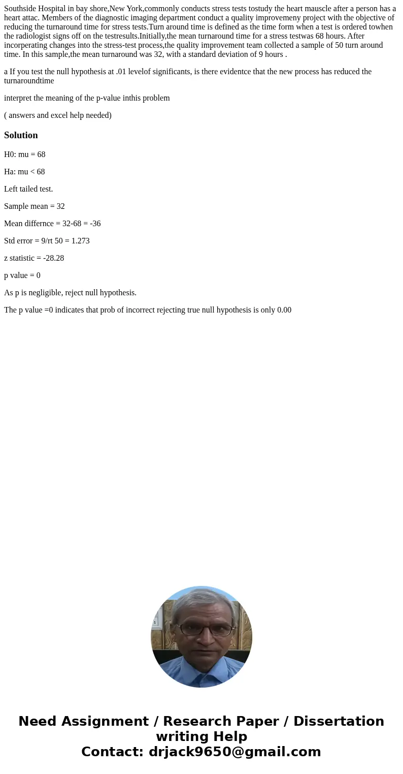 Southside Hospital in bay shore,New York,commonly conducts stress tests tostudy the heart mauscle after a person has a heart attac. Members of the diagnostic im Southside Hospital in bay shore,New York,commonly conducts stress tests tostudy the heart mauscle after a person has a heart attac. Members of the diagnostic im