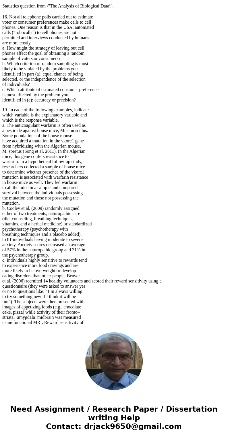 Statistics question from \ Statistics question from \