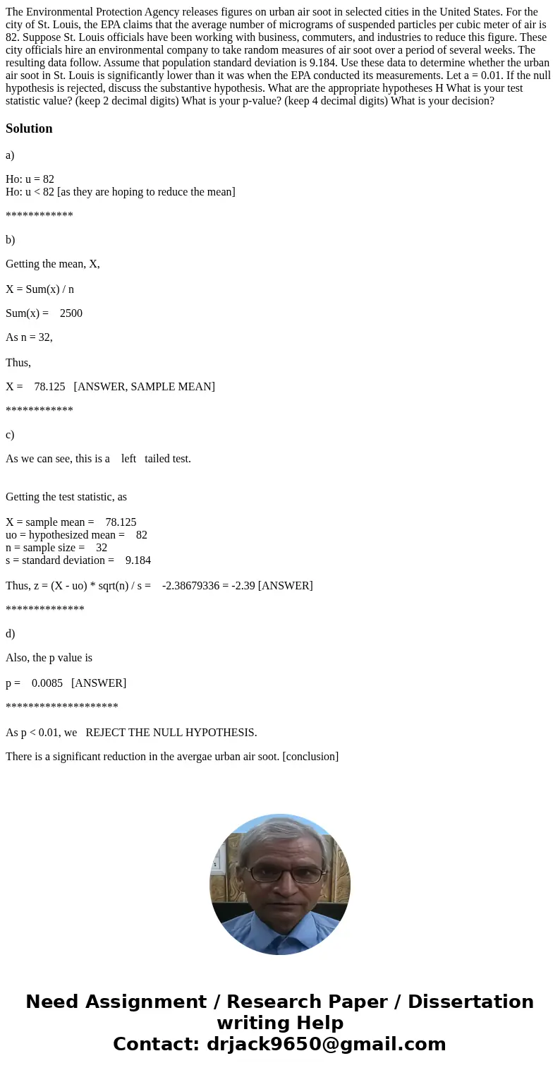 The Environmental Protection Agency releases figures on urban air soot in selected cities in the United States. For the city of St. Louis, the EPA claims that   The Environmental Protection Agency releases figures on urban air soot in selected cities in the United States. For the city of St. Louis, the EPA claims that