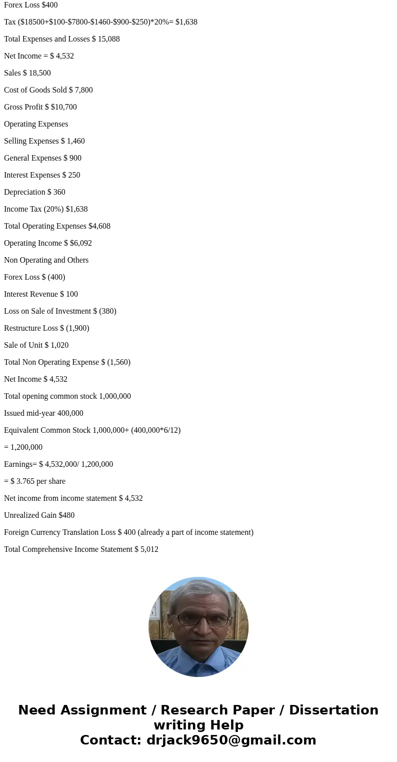 The following income statement items appeared on the adjusted trial balance of Schembri Manufacturing Corporation for the year ended December 31, 2018 ($ in 000