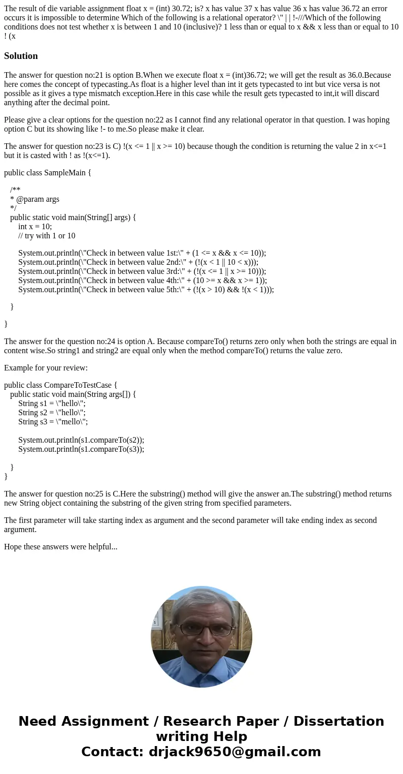 The result of die variable assignment float x = (int) 30.72; is? x has value 37 x has value 36 x has value 36.72 an error occurs it is impossible to determine   The result of die variable assignment float x = (int) 30.72; is? x has value 37 x has value 36 x has value 36.72 an error occurs it is impossible to determine
