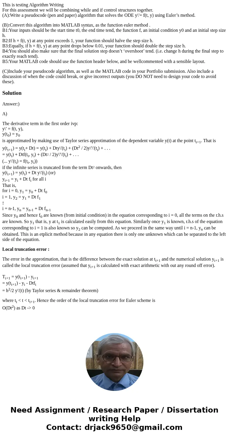 This is testing Algorithm Writing For this assessment we will be combining while and if control structures together. (A):Write a pseudocode (pen and paper) algo This is testing Algorithm Writing For this assessment we will be combining while and if control structures together. (A):Write a pseudocode (pen and paper) algo