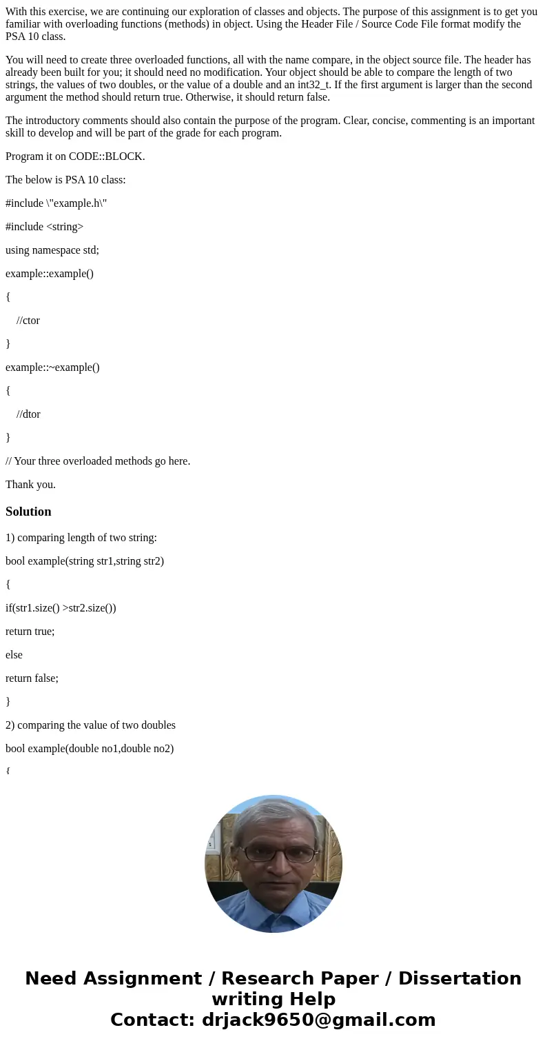 With this exercise, we are continuing our exploration of classes and objects. The purpose of this assignment is to get you familiar with overloading functions ( With this exercise, we are continuing our exploration of classes and objects. The purpose of this assignment is to get you familiar with overloading functions (