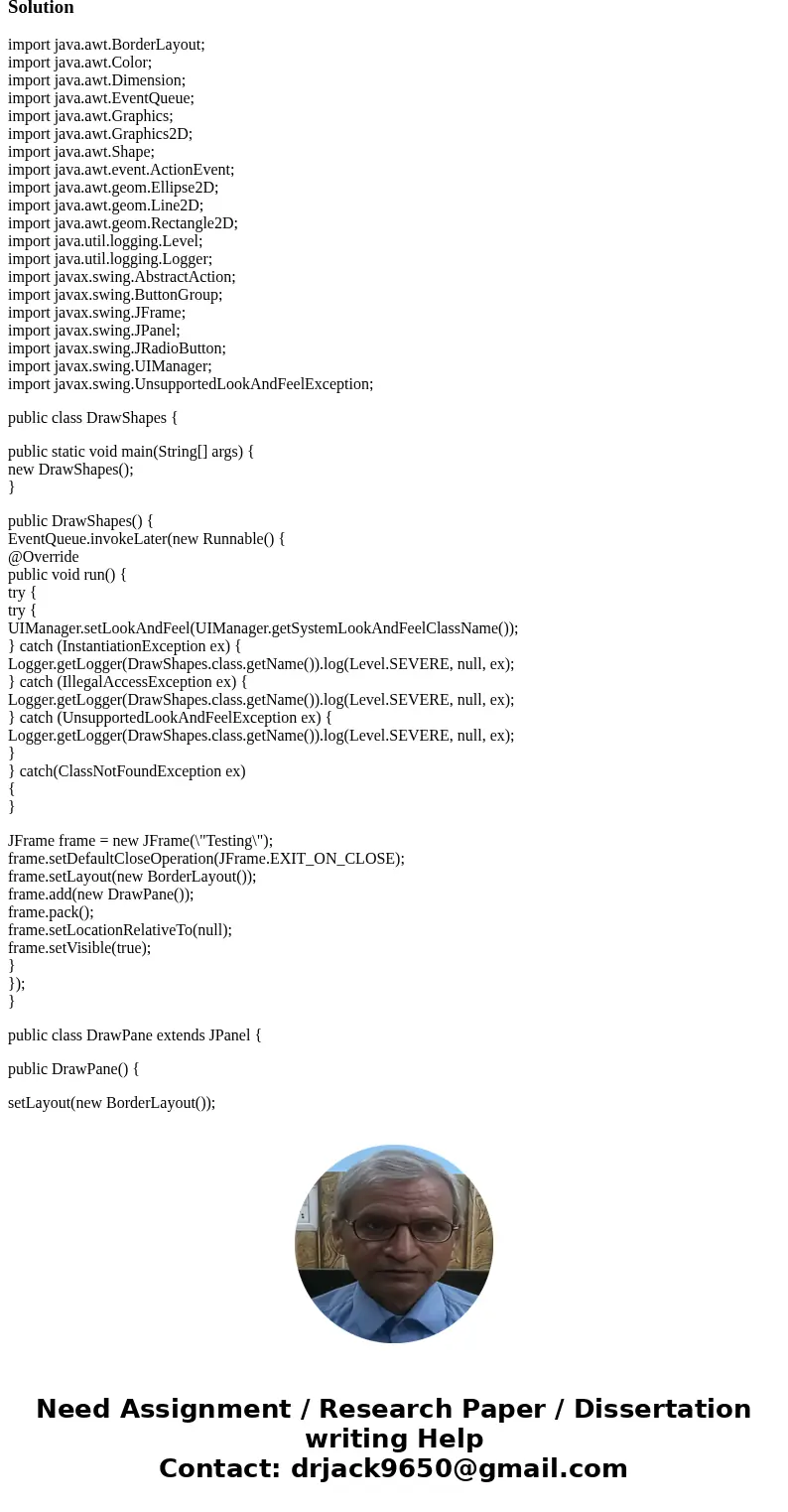 Write a GUI program that draws a rectangle and/or an oval, as shown in the figures below. The user selects a figure from a radio button and specifies whether it