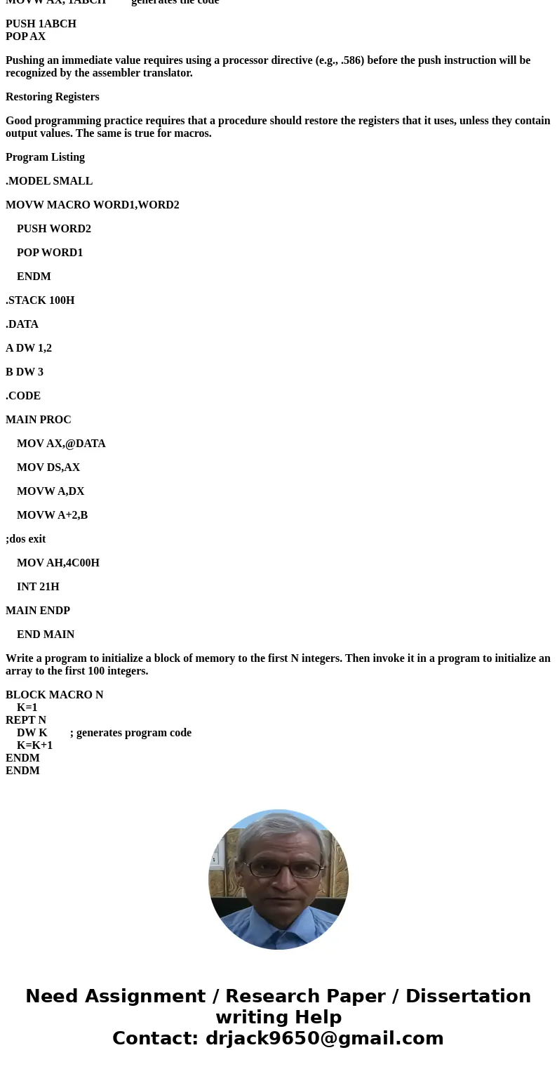 Write a microprogram to implement MOV A, B in Assembly... 6.7 Write the microprogram to implement the following move multiple words instruction: MOVA,B which mo Write a microprogram to implement MOV A, B in Assembly... 6.7 Write the microprogram to implement the following move multiple words instruction: MOVA,B which mo