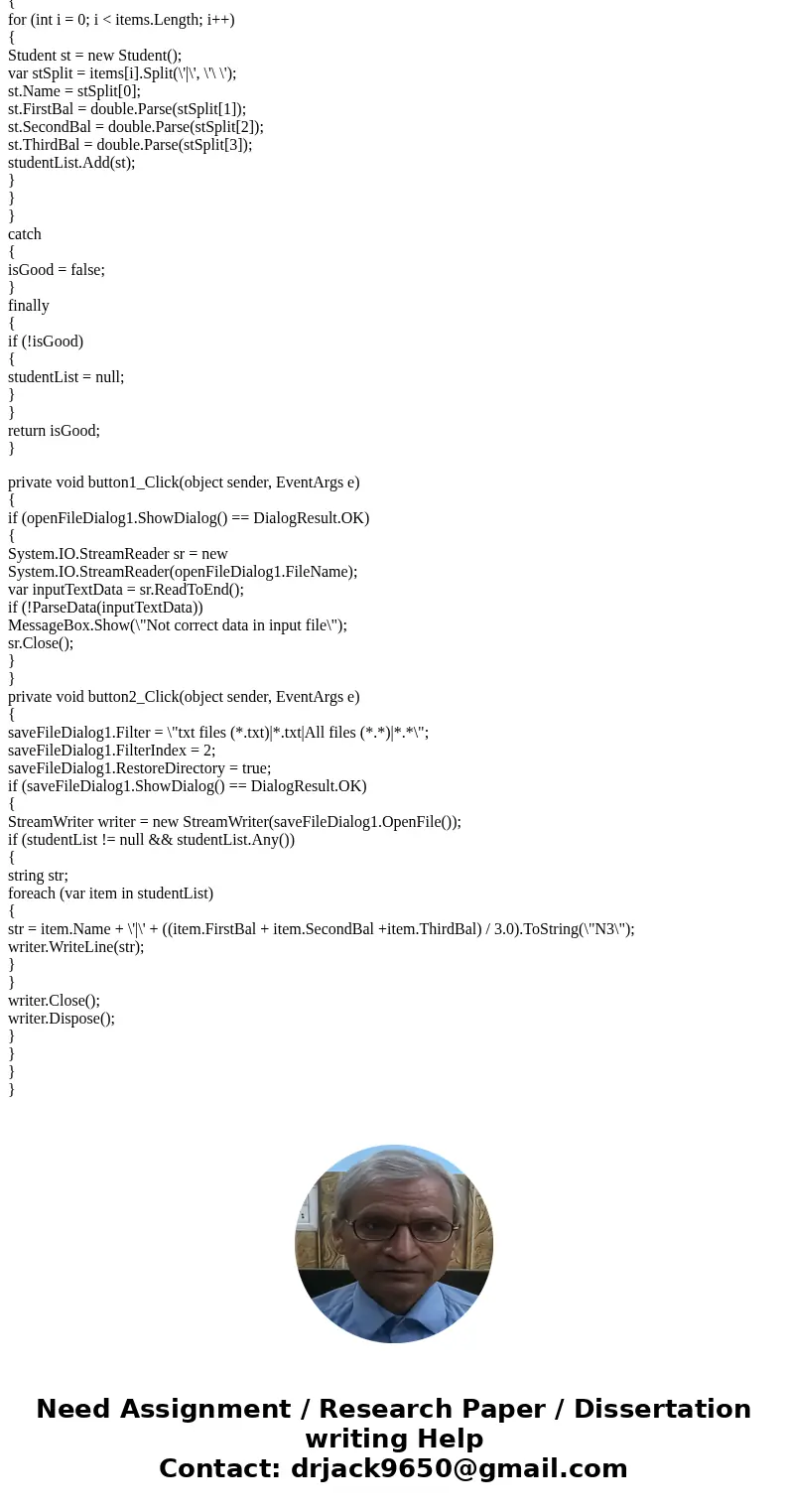 Write an application that retrieves both string data and numbers from a text file. Test your solution by retrieveing names of students and three scores per line Write an application that retrieves both string data and numbers from a text file. Test your solution by retrieveing names of students and three scores per line
