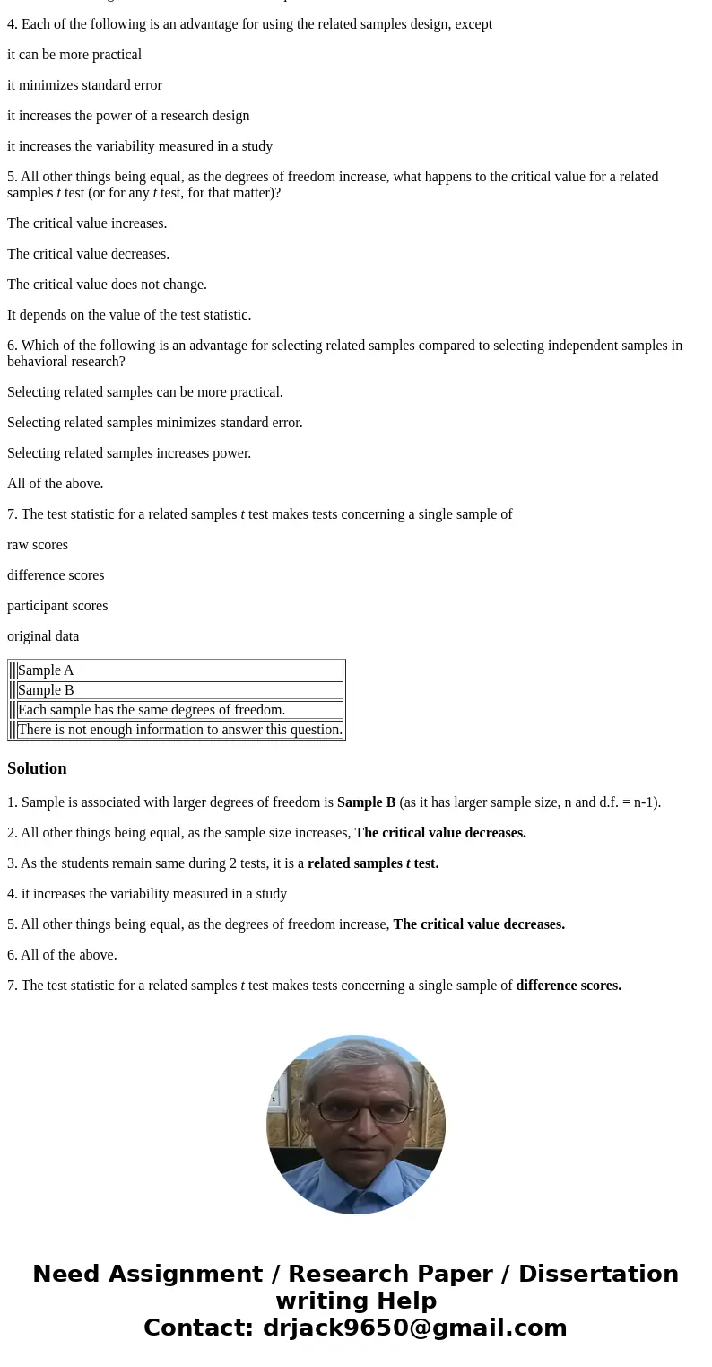 1. A researcher measures deviant behavior in a sample of 12 children from abusive homes (Sample A). Another researcher measures the same behavior in a sample of 1. A researcher measures deviant behavior in a sample of 12 children from abusive homes (Sample A). Another researcher measures the same behavior in a sample of